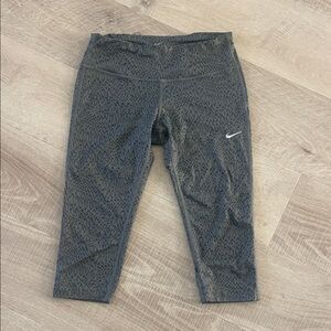 Nike Running Dri Fit Womens Charcoal Patterned crop Leggings size small